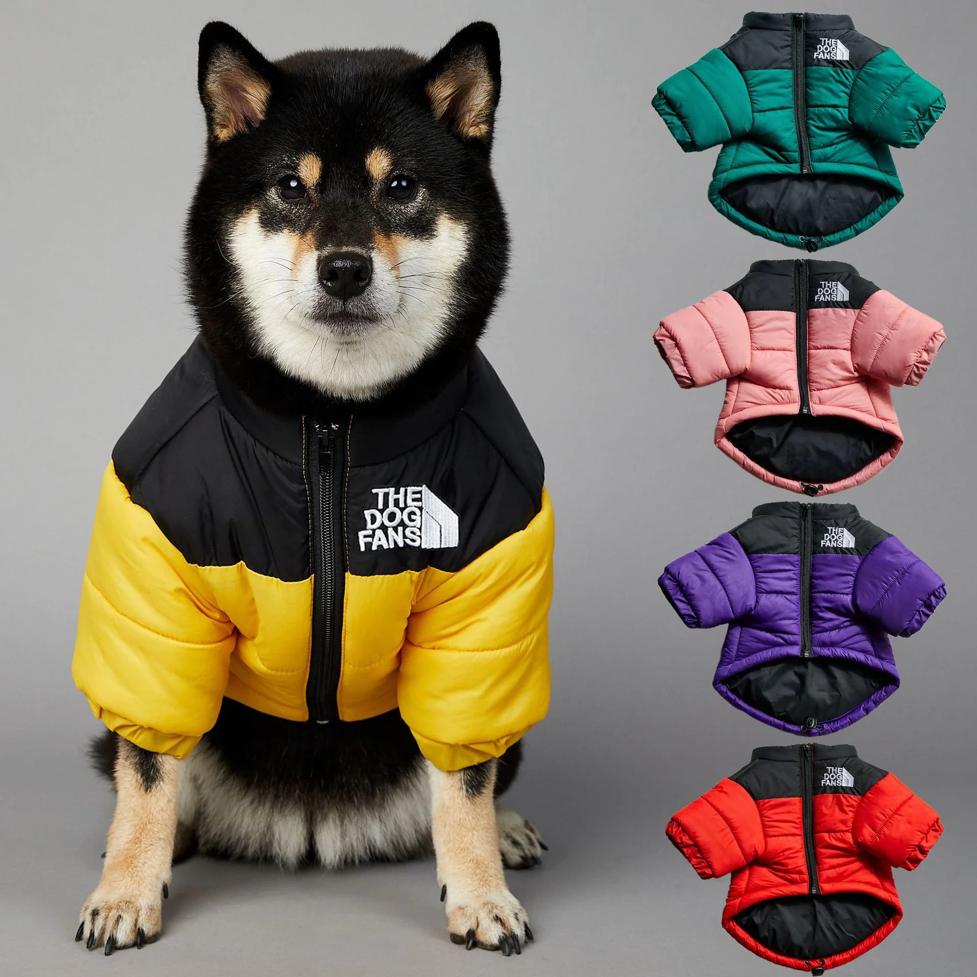 Warm Raincoat Puffer Jacket - dogs