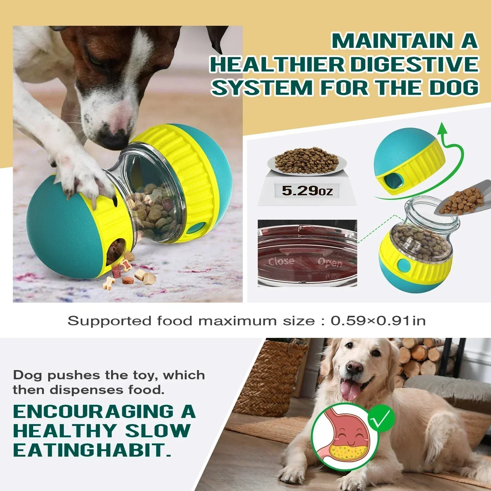 Interactive Slow Feeder Dog Ball