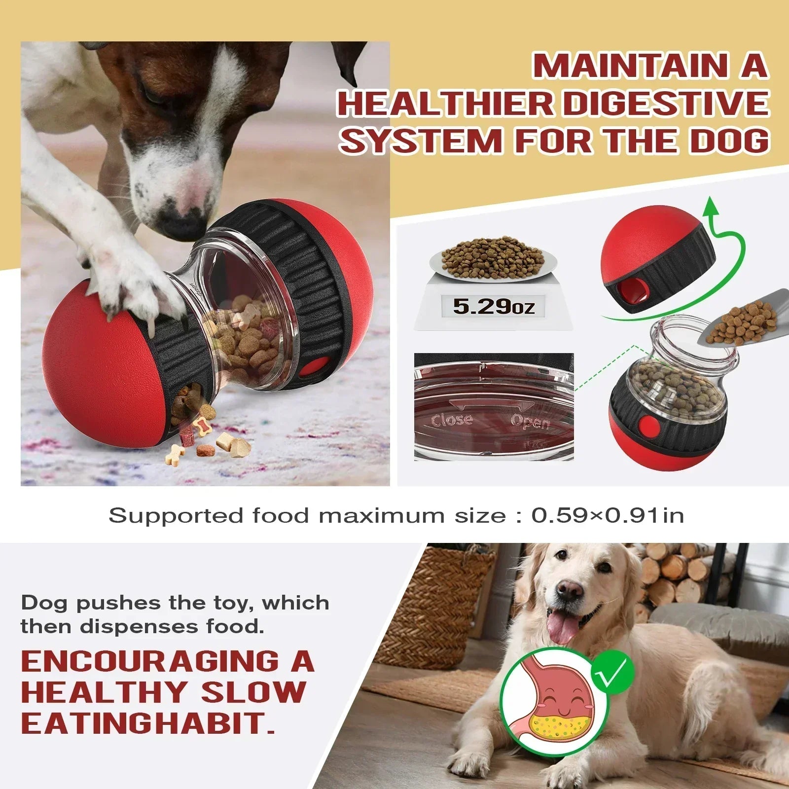 Interactive Slow Feeder Dog Ball